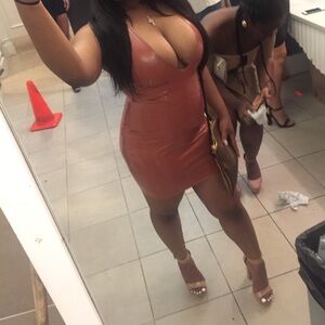 Salmon Pink Latex Dress size Large